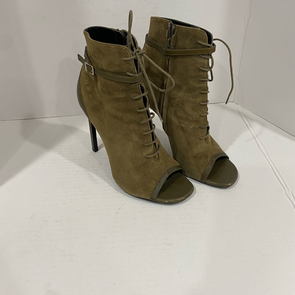 Saint Laurent open toe suede ankle bootie - Picture 2 of 8